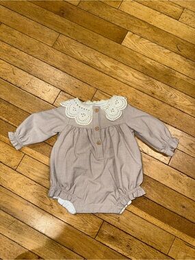 Baby Girl’s cupcakes & cashmere long sleeve onesie collar button